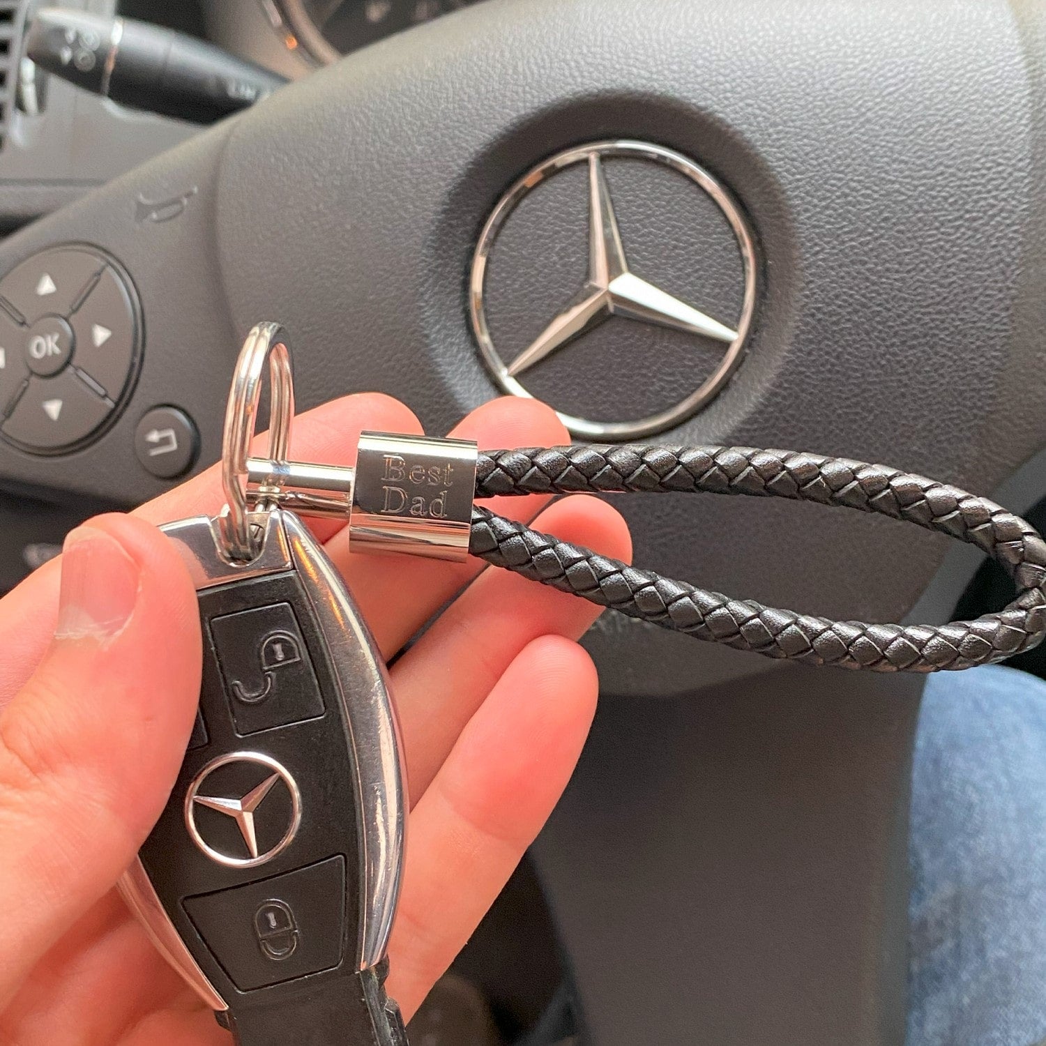 Personalisiere Echtes Leder Luxus Auto Schlüsselanhänger Auto