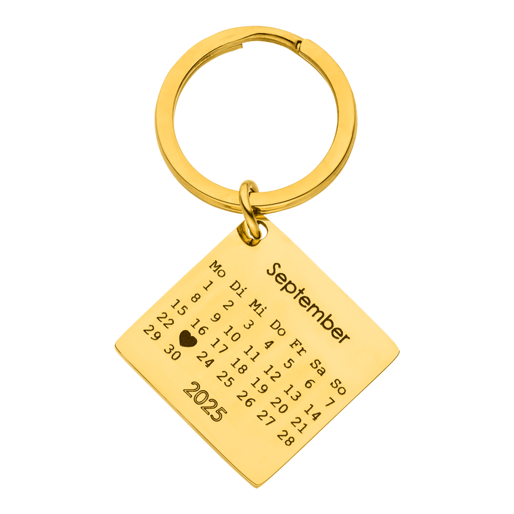 Kalender Schlüsselanhänger | 18k vergoldet