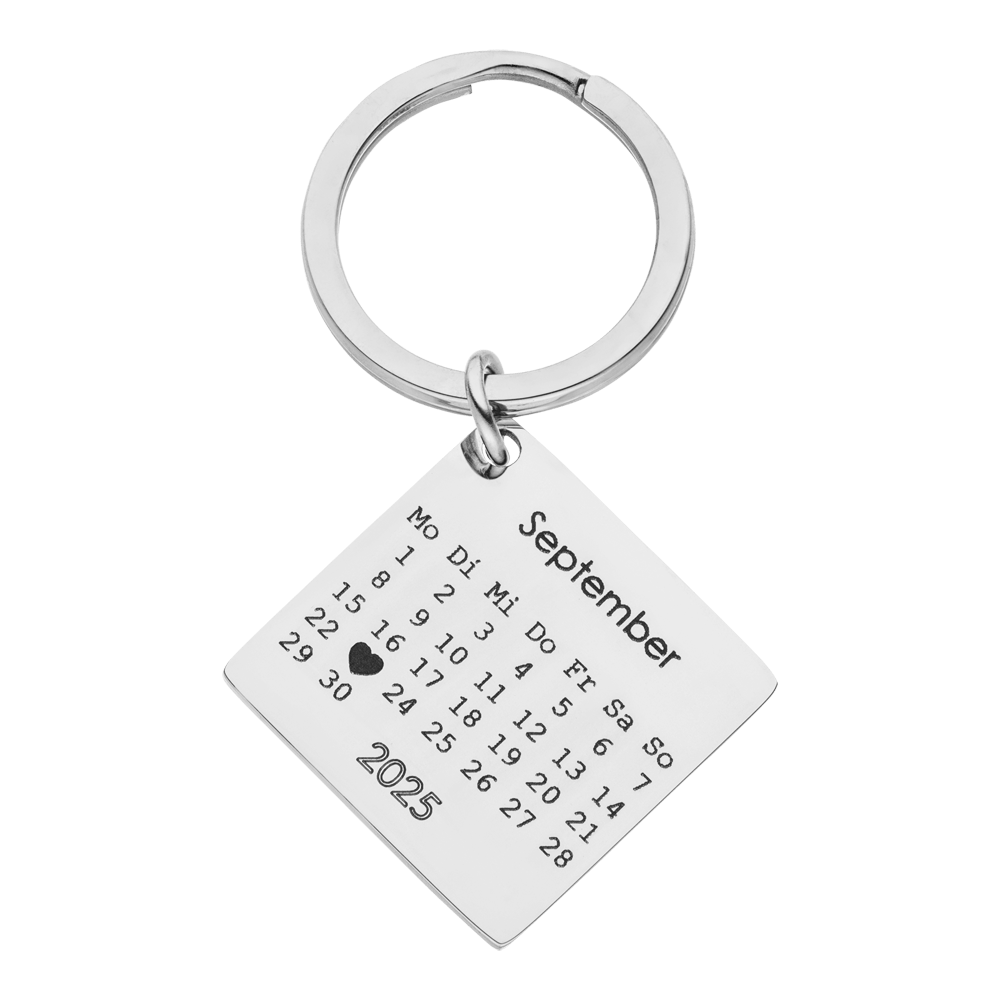Kalender Schlüsselanhänger | 18k vergoldet