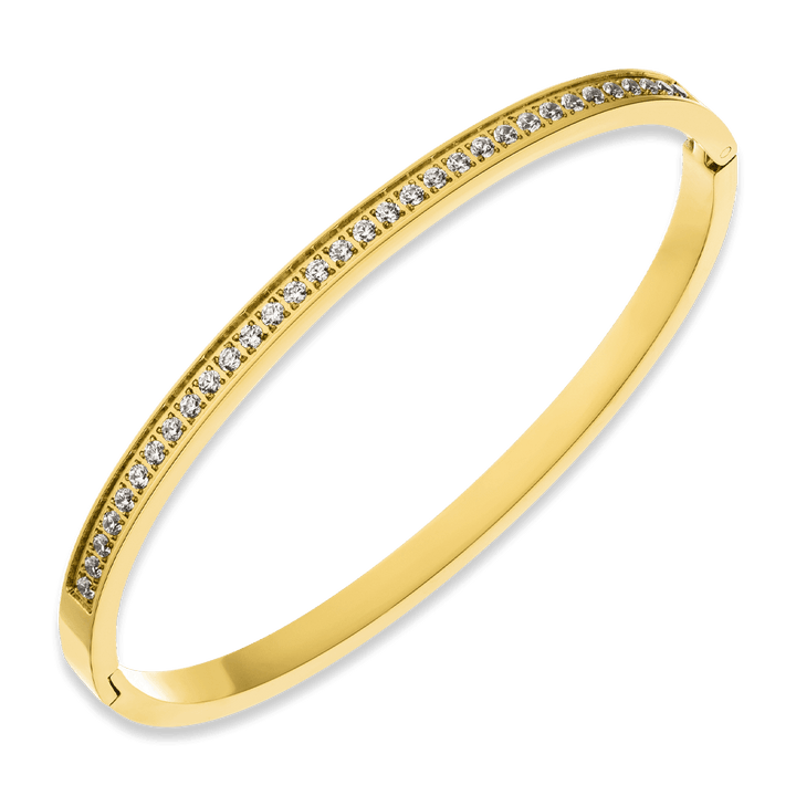 Pavé Armreif Zirkonia 18K vergoldet Edelstahl Damen