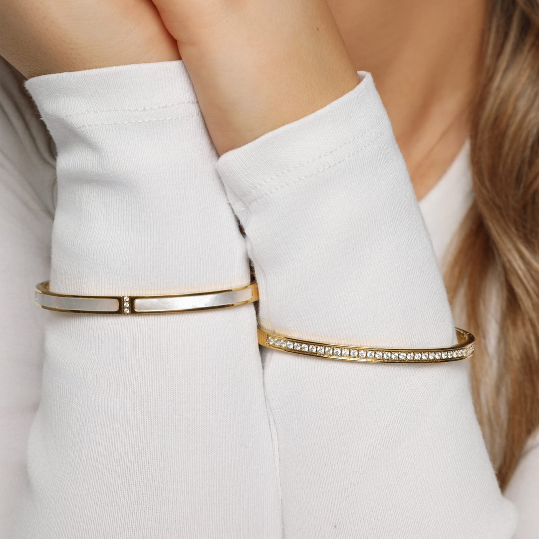 Armreif Zirkonia Iced Out gold wasserfest 18K vergoldet