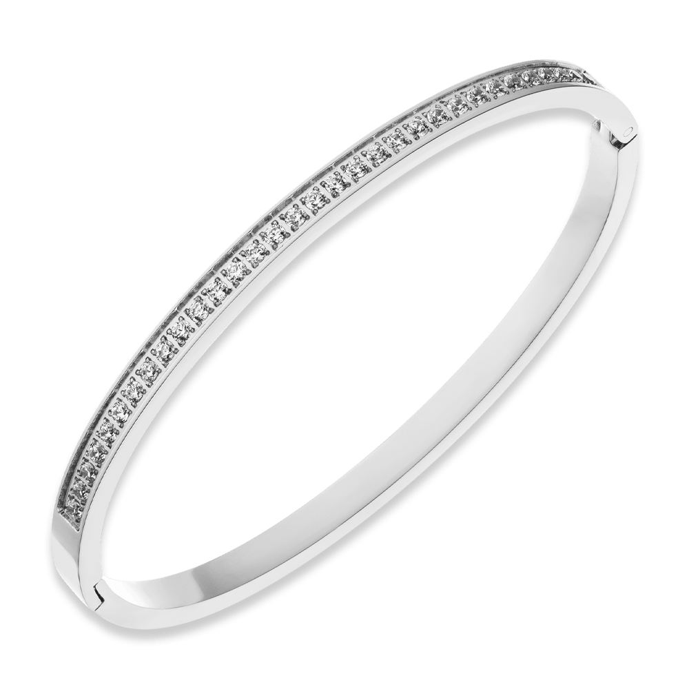 Armreif Zirkonia Silber Iced Out dünn Damen wasserfest