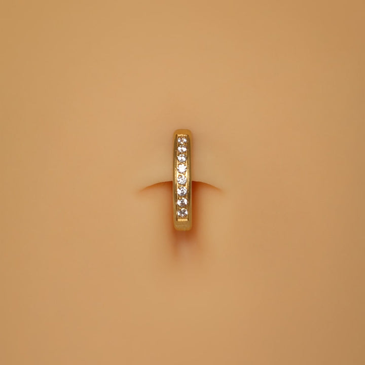 Bauchnabelpiercing Bogen mit Steine Titan vergoldet