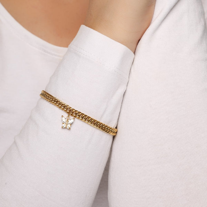 Shine Butterfly Armband | 18K vergoldet