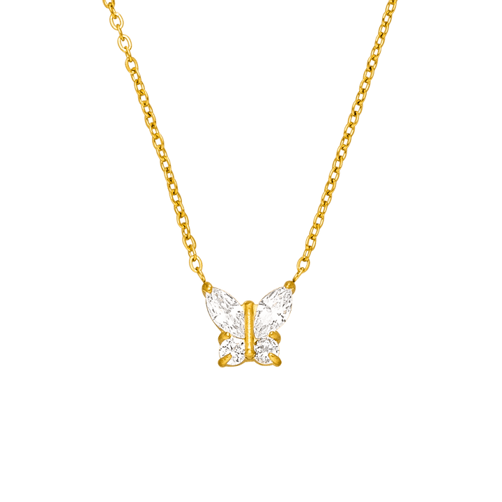 Shine Butterfly Halskette | 18K vergoldet