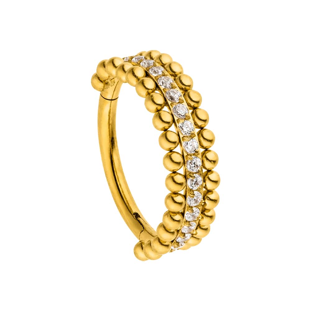 Goldener Klicker Glitzer Percing Wasserfest aus Titan