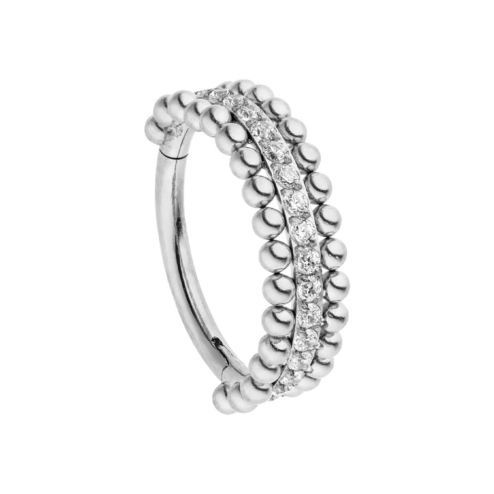 Silberner Klicker Ring für Helix aus Titan