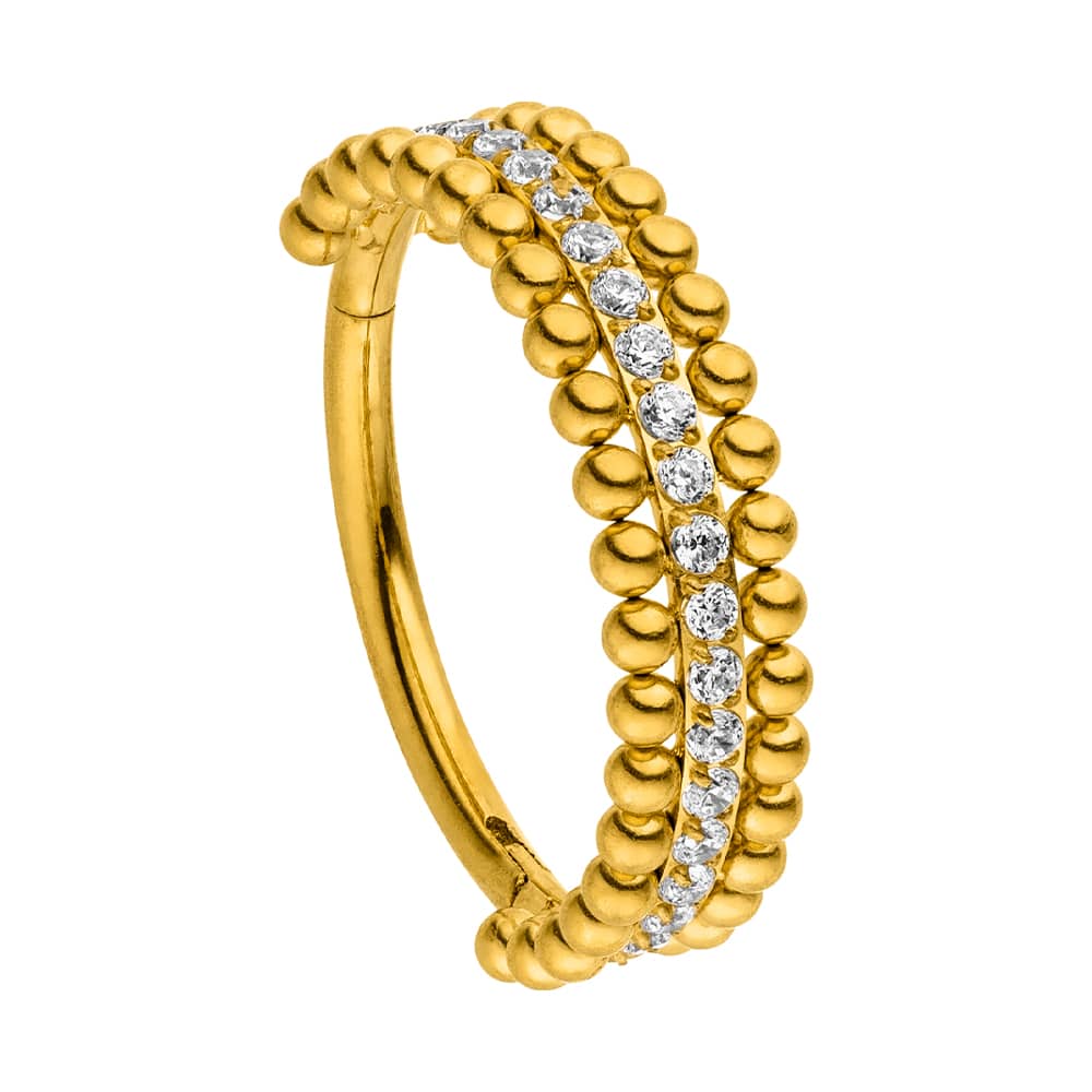 Goldenes Glitzer Percing Wasserfest