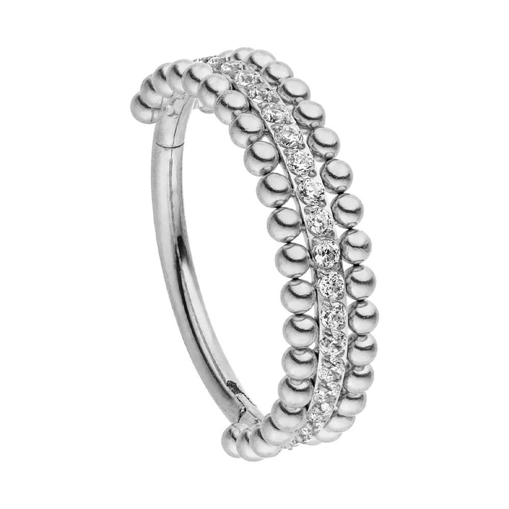 Silbernes Ohrpiercing Helixring aus Titan 