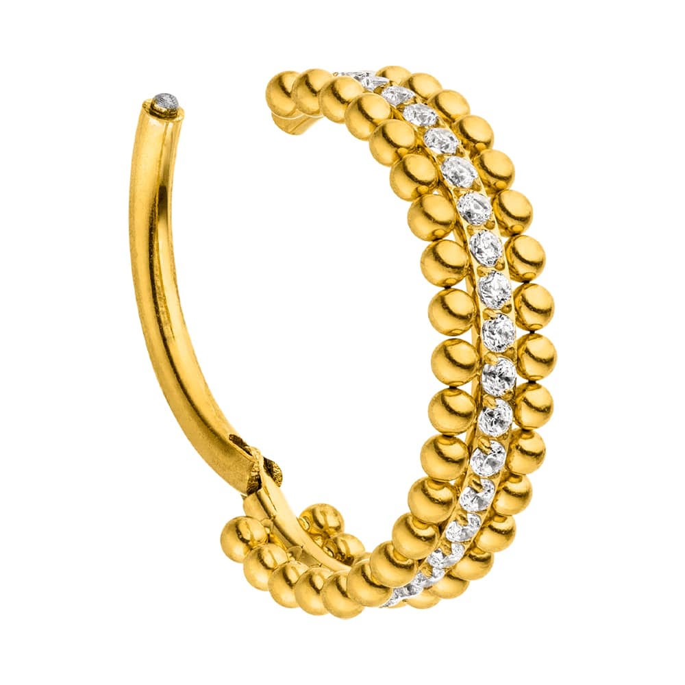 Goldener Glitzer Percingring Wasserfest