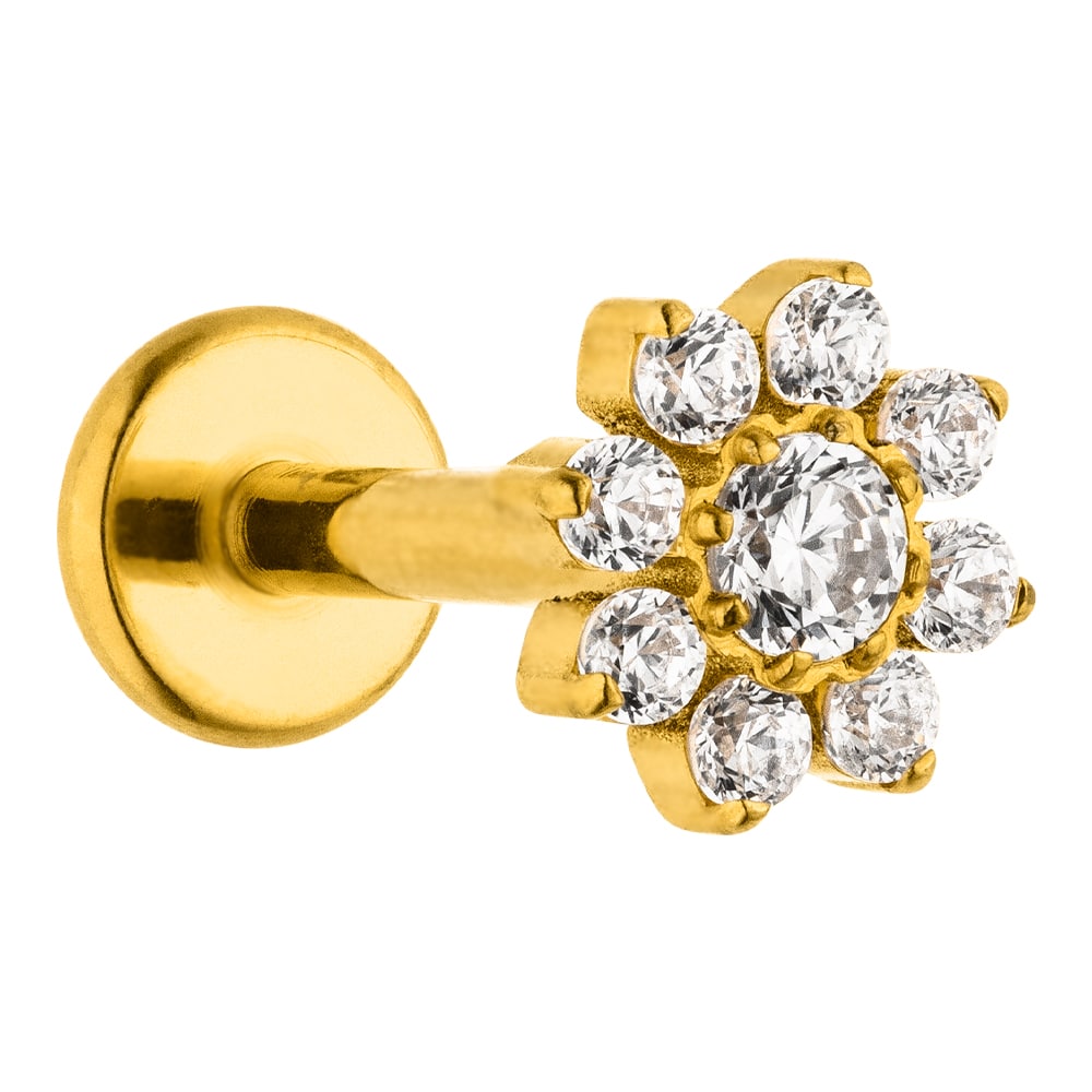 18k vergoldeter Piercingstecker aus Titan