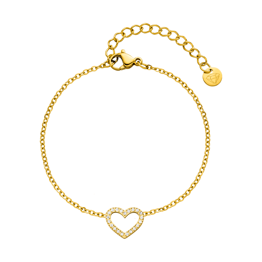 Herz Armband filigran Glitzer Steinchen wasserfest