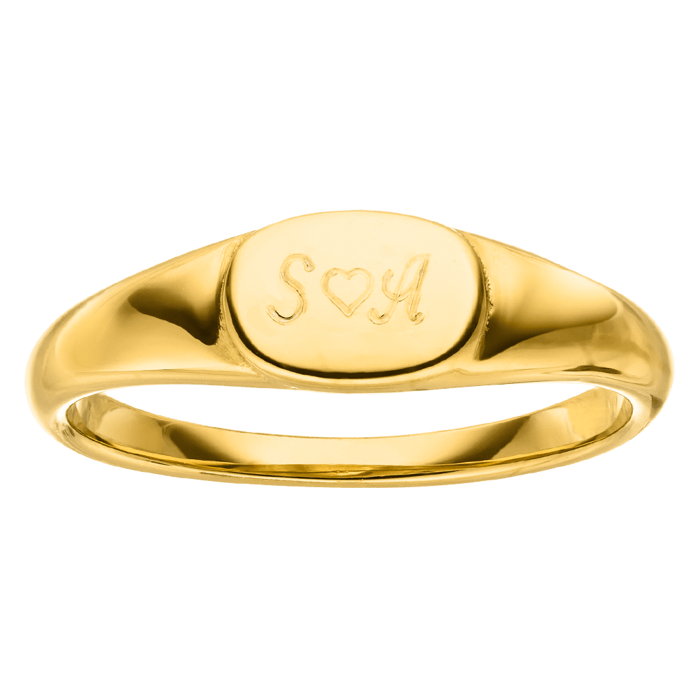 eleganter personalisierter Ring vergoldet 