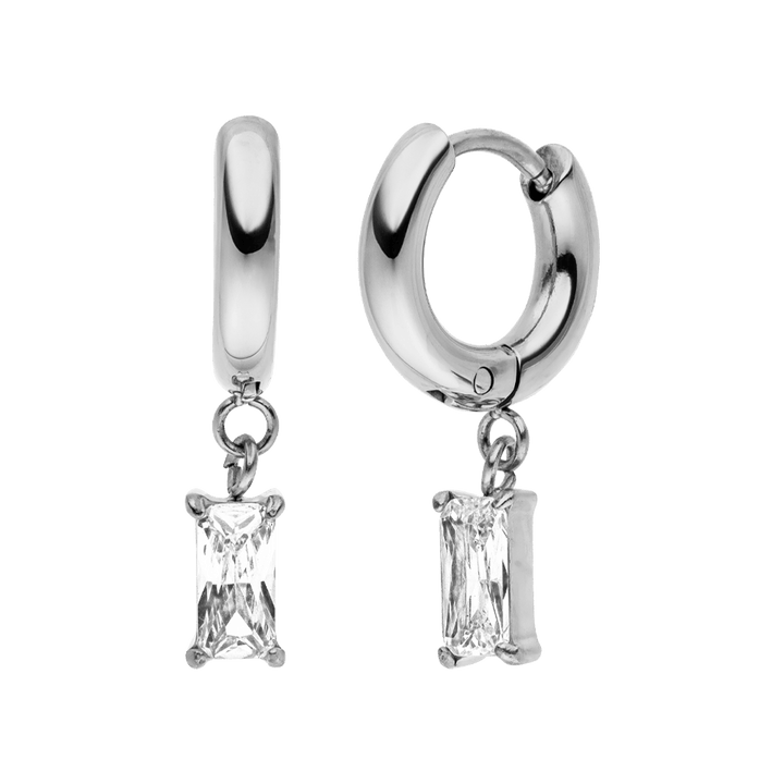 Simple baguette earrings | 18k gold -plated