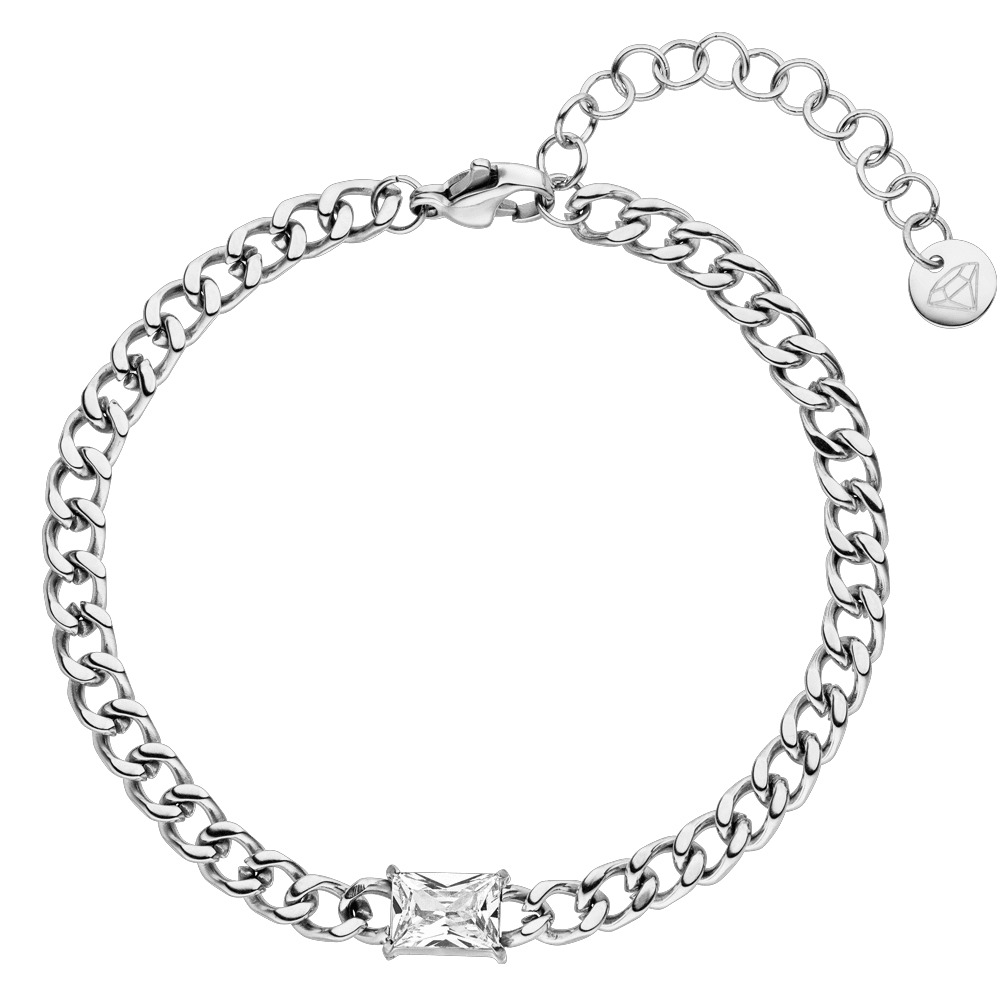 Wasserfestes Armband mit Glitzer Stein Silber Zirkonia