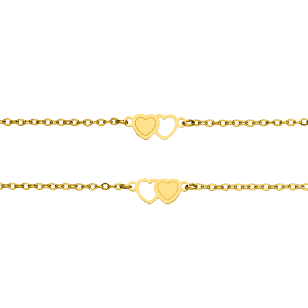 2 Sisters Armbänder Set | 18K vergoldet