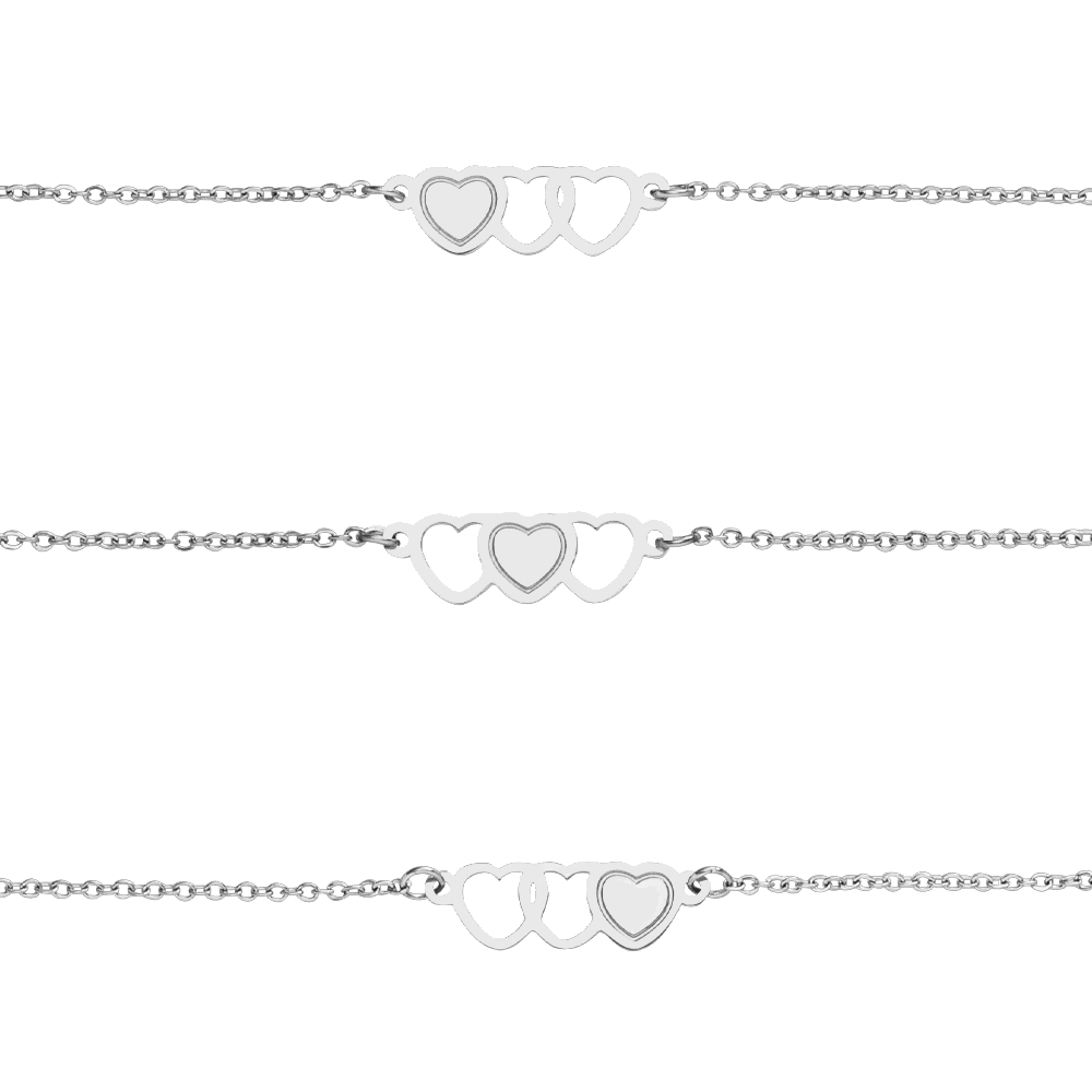 Herz Freundschafts Armbänder für Beste Freundinnen Silber