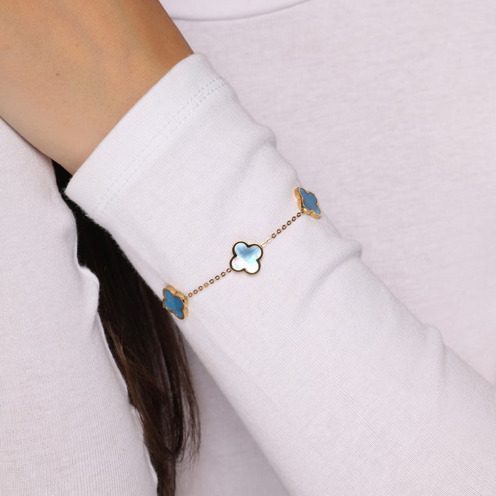 Sky Clover Armband | 18K vergoldet
