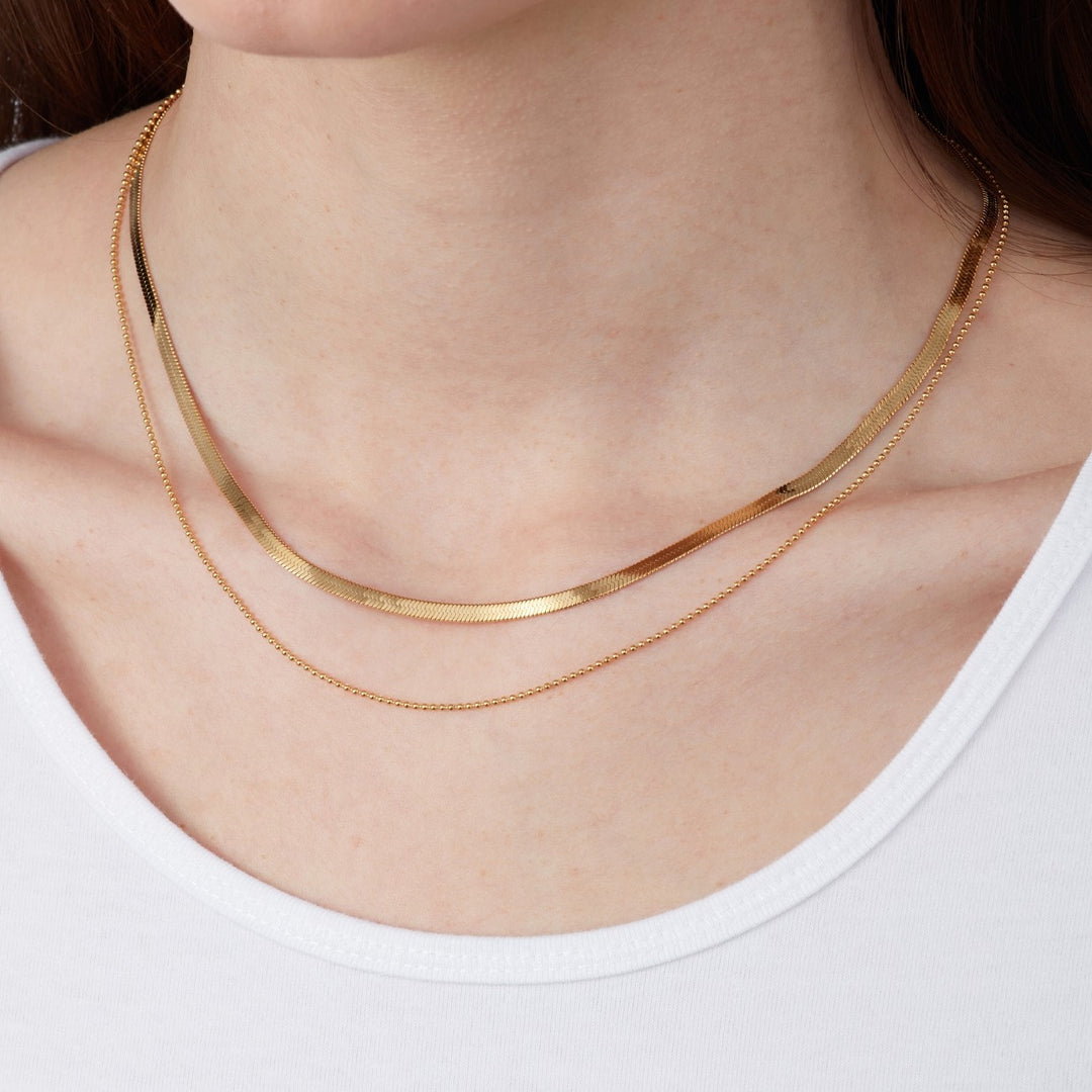 Sleeky Halskette Snake Damen 18K vergoldet wasserfest