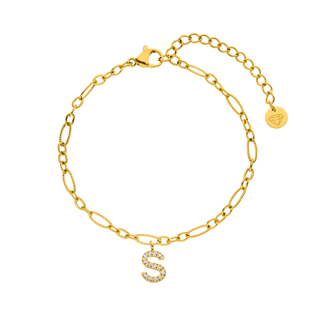 Smooth Letter Armband | 18K vergoldet