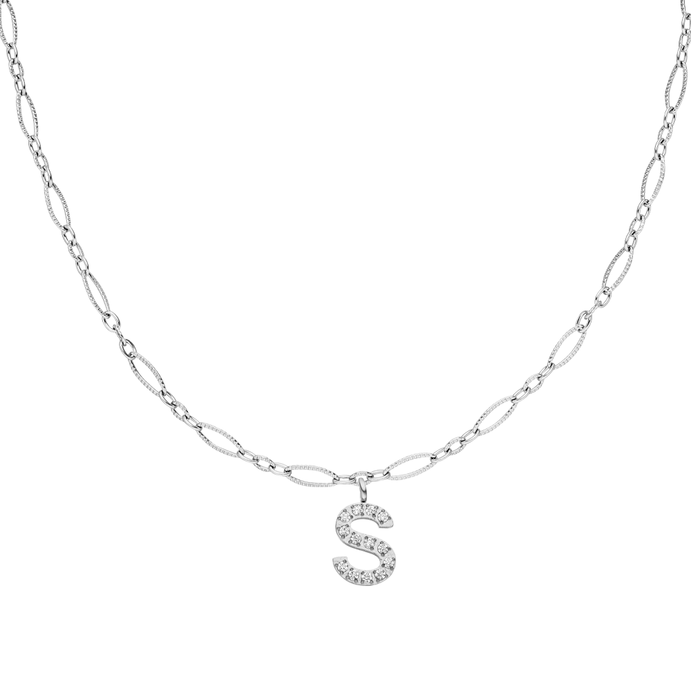 Kette mit einem Buchstaben Silber wasserfest Edelstahl