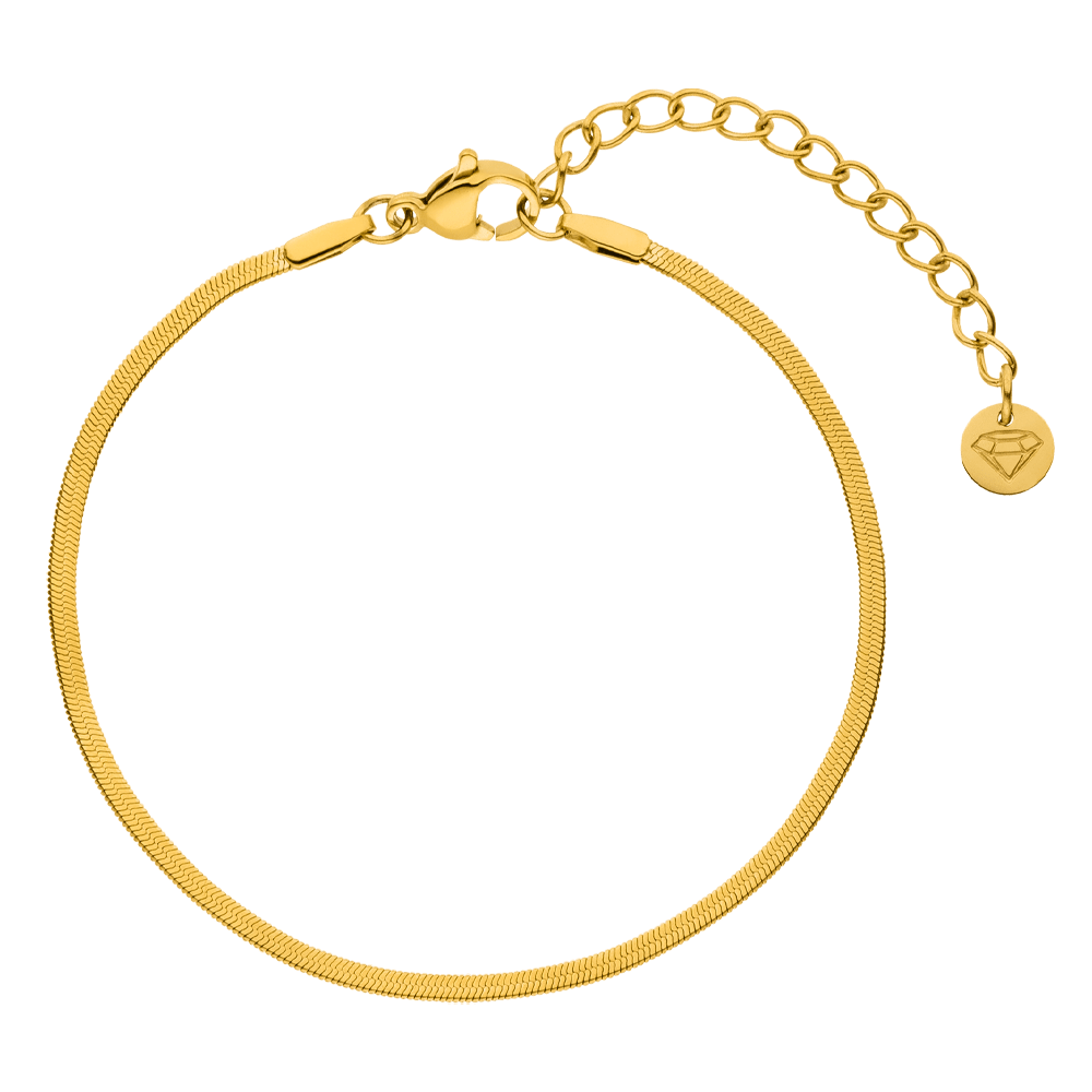 Schlangengrät Glieder Armband 18 Karat vergoldet Edelstahl 2mm