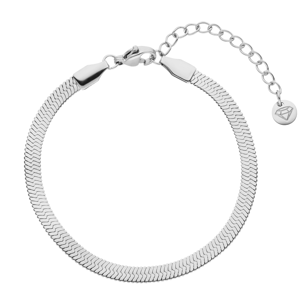 Sleek Armband in Silber aus Edelstahl Snake Skin