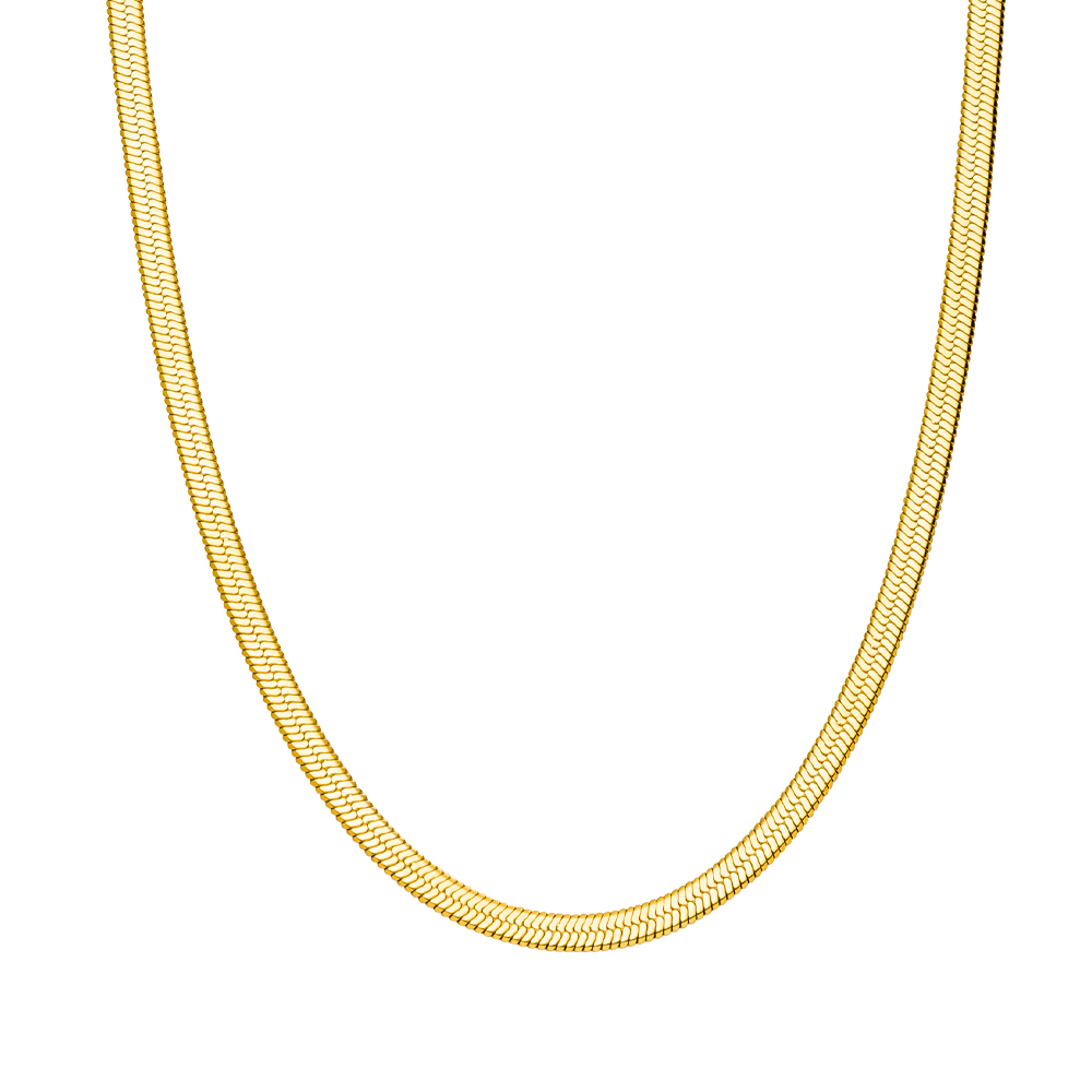Sleek Kette Gold Dünn wasserfest vergoldet Schlangenhaut