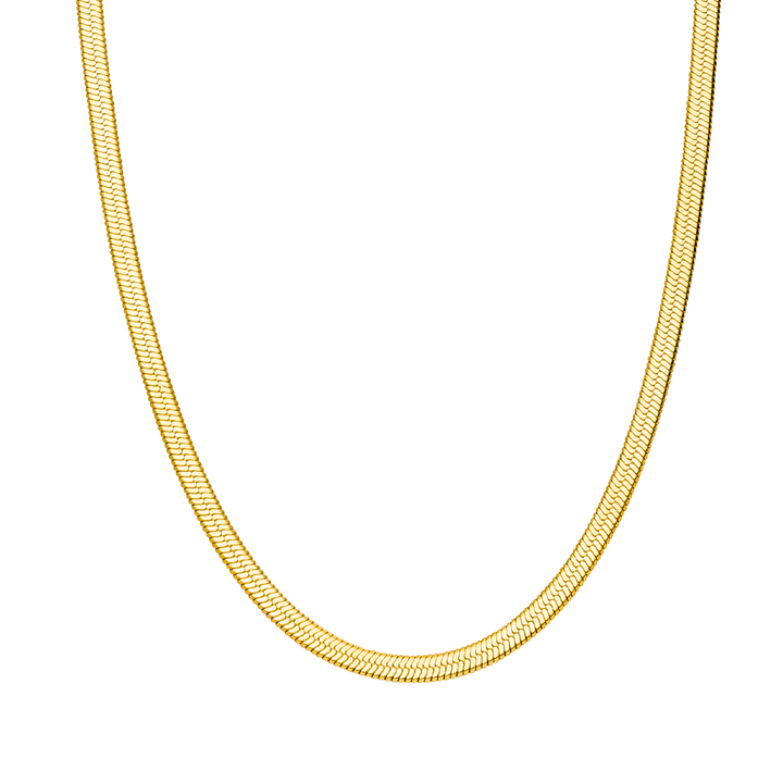 Sleek Kette Gold Dünn wasserfest vergoldet Schlangenhaut