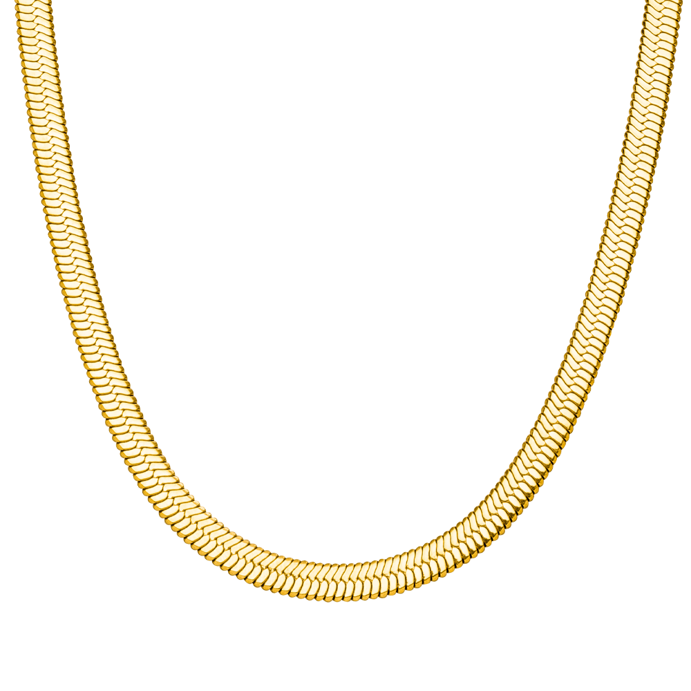 Sleek Kette Gold breit Schlangenhaut Halskette