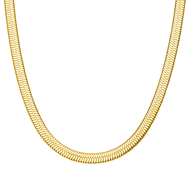 Sleek Kette Gold breit Schlangenhaut Halskette