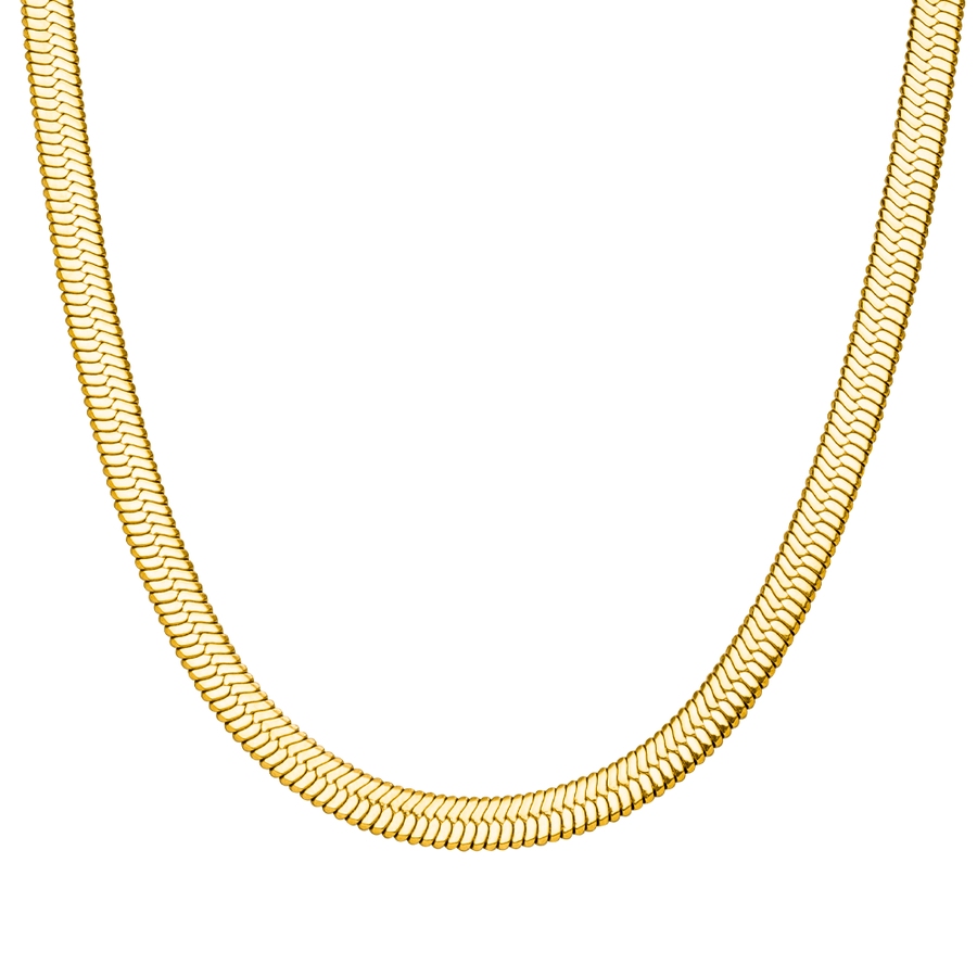 Sleek Kette Gold breit Schlangenhaut Halskette