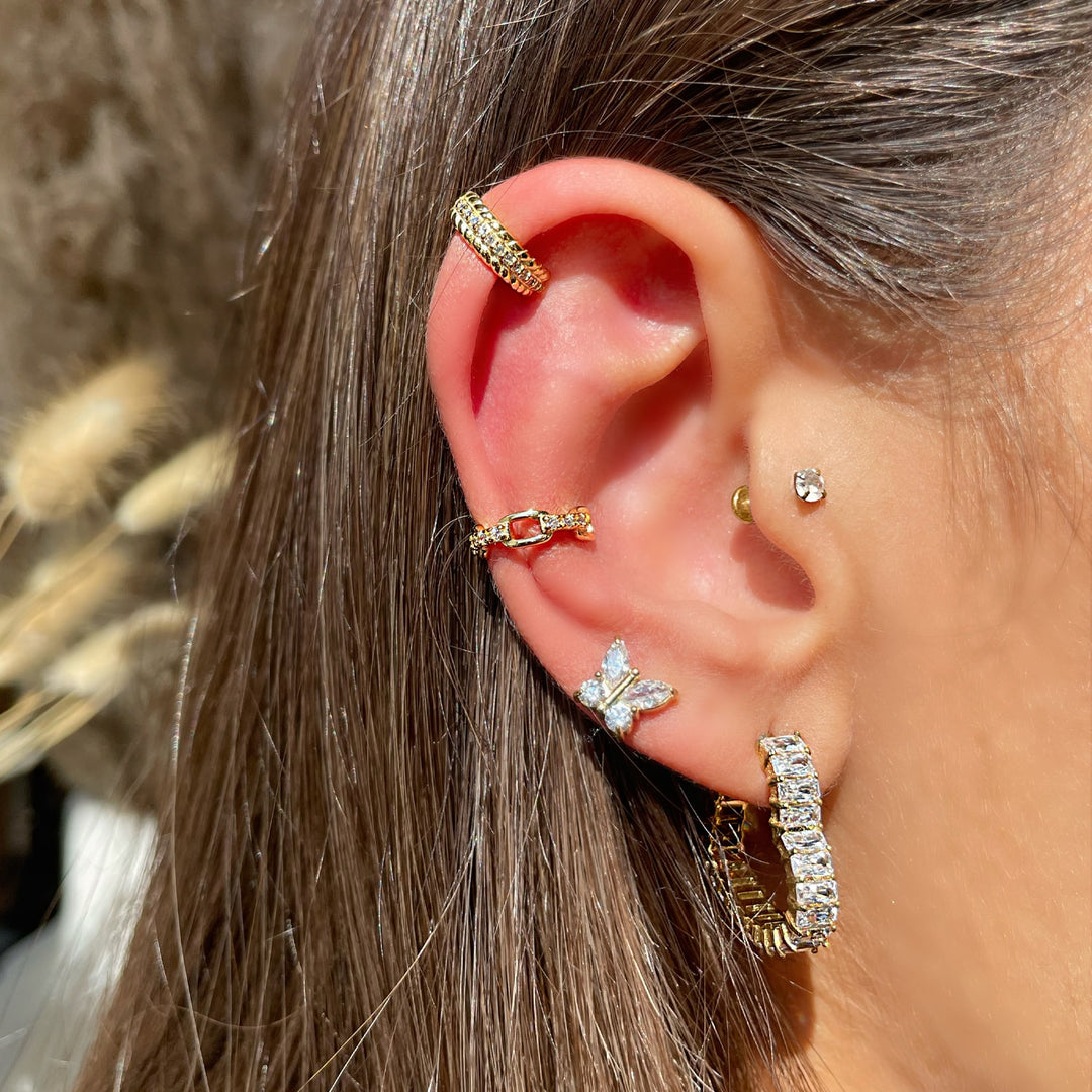 Fake Conch Piercing funkelnde Zirkonia Steine