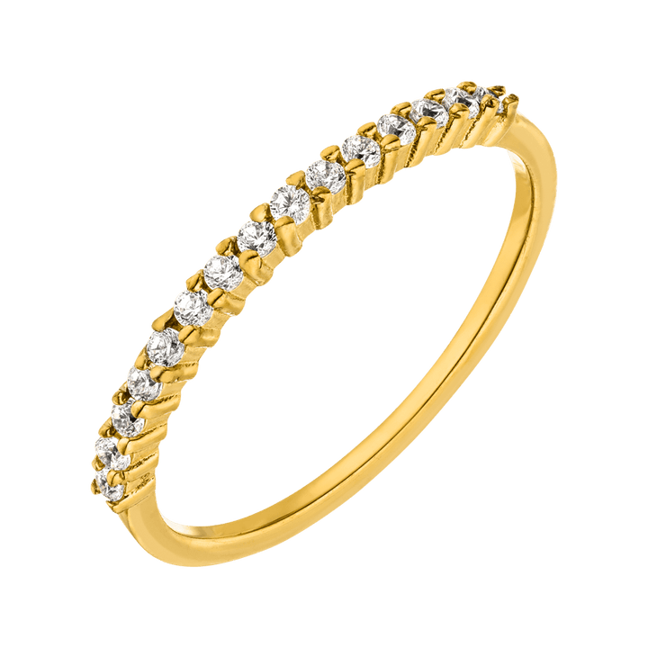 Dünner Ring mit Steinchen 18K vergoldet wasserfest Zirkonia