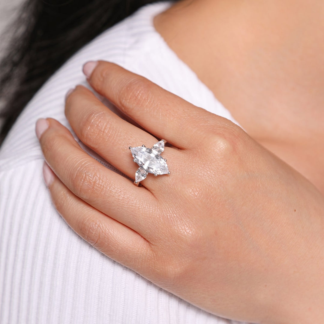 Nickelfreier Ring in Marquiseform 925 Silber