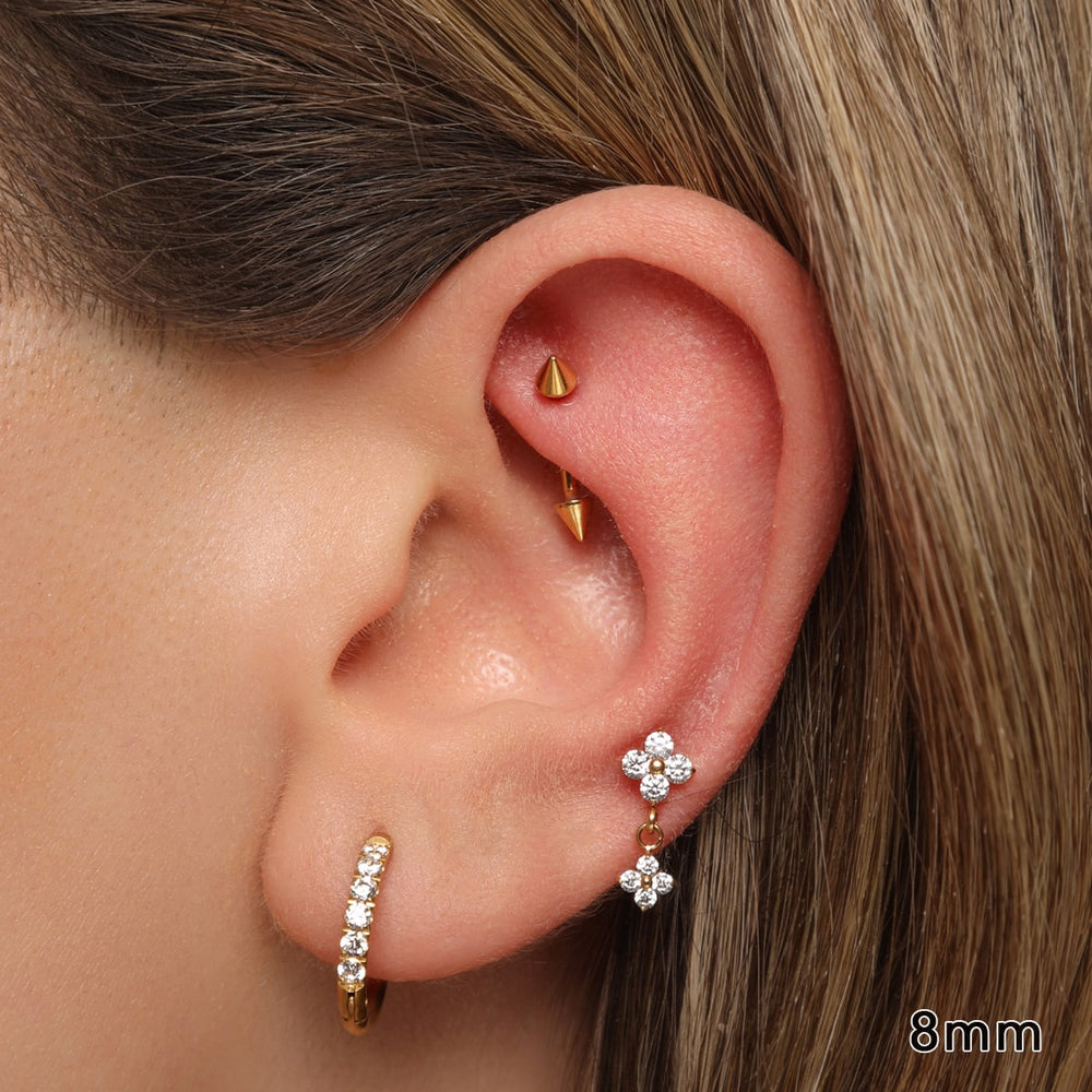 Rook Piercing Banane mit Spitzen
