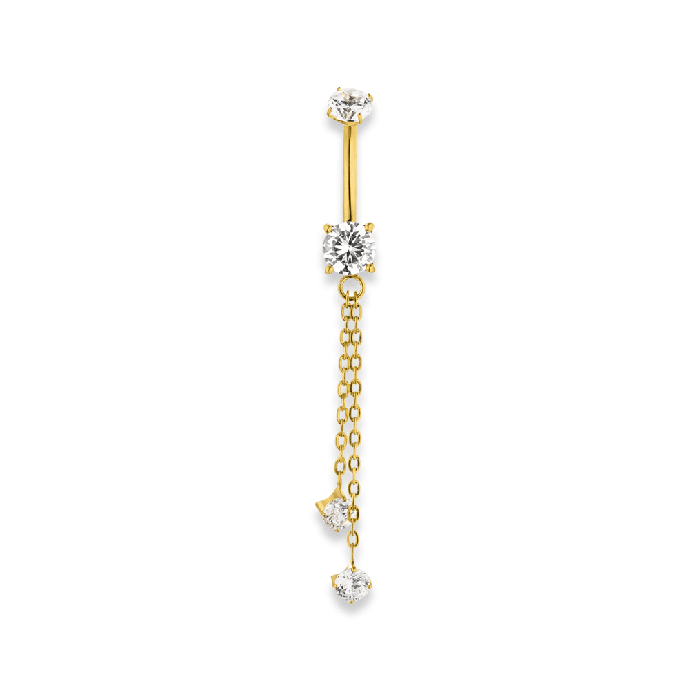 Titan Belly Piercing Glitzer Steine hypoallergen mit Anhänger