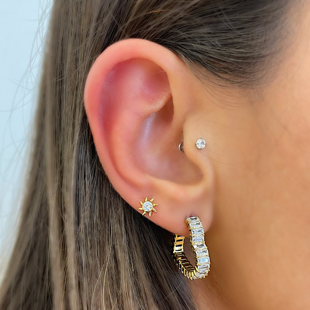 Helix Piercing Titan Sonne wasserfest Stein