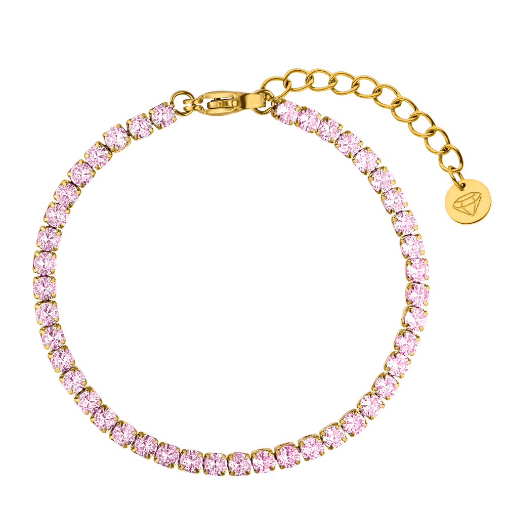 Rosa Tennis Armband | 18K vergoldet