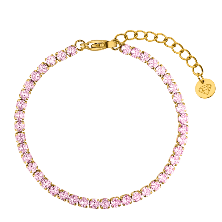 Rosa Tennis Armband | 18K vergoldet