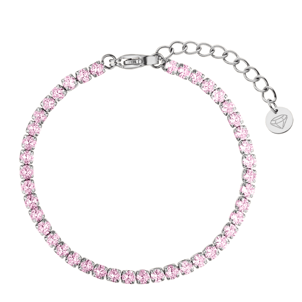 Rosa Tennis Armband | 18K vergoldet