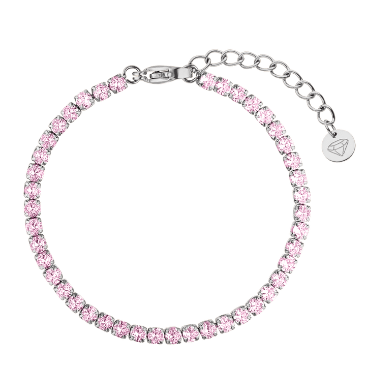 Rosa Tennis Armband | 18K vergoldet