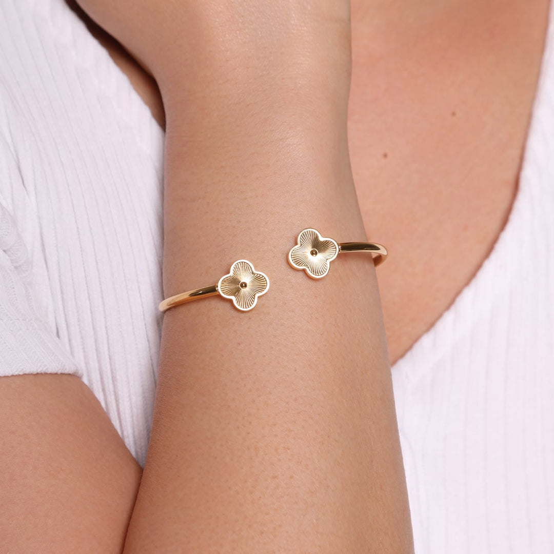 Hochpolierter 18 Karat Gelbgold vergoldeter Armreif