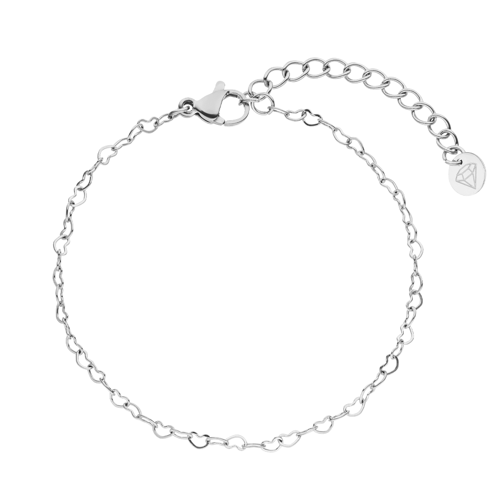 Armband Herzen Chirurgenstahl silber wasserfest