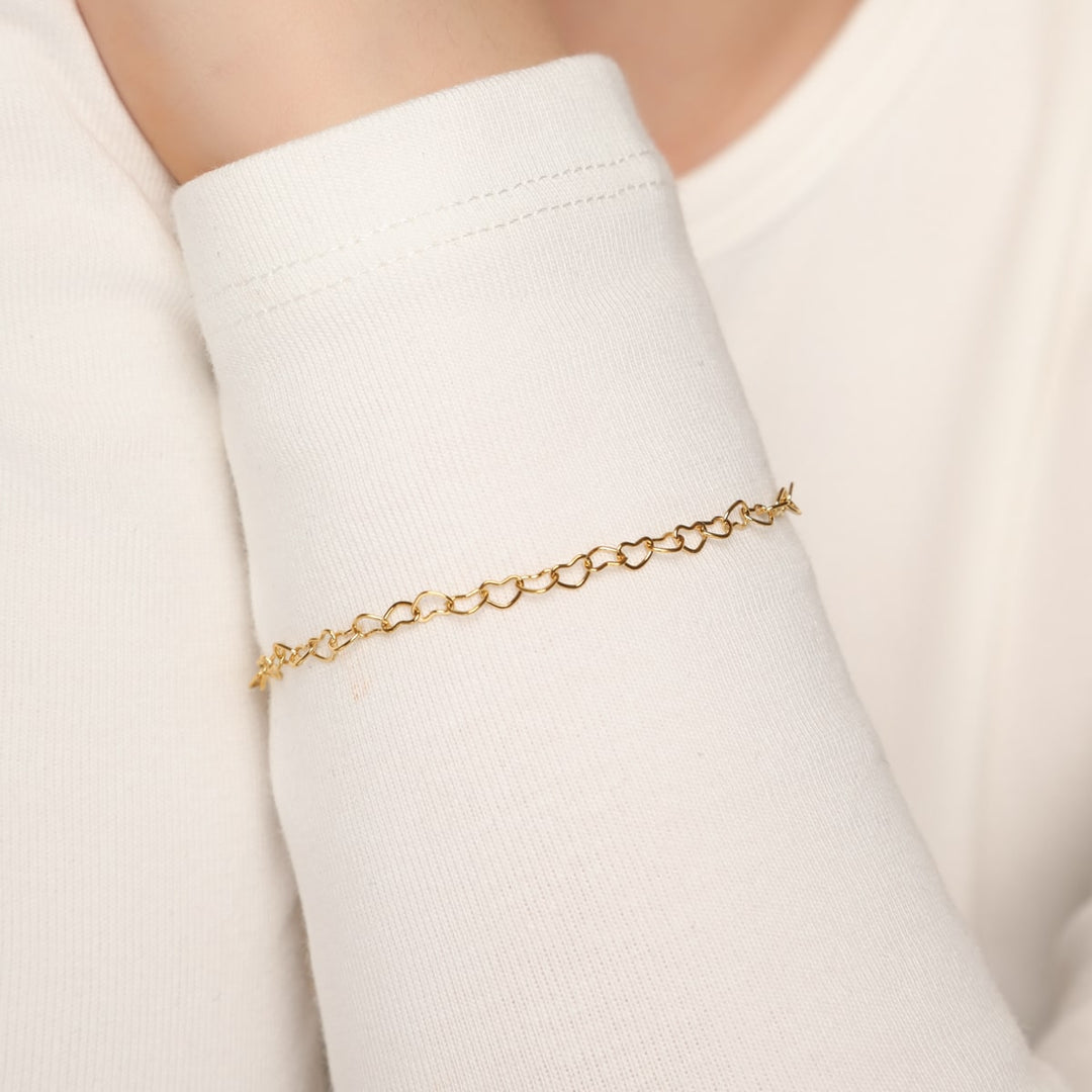 Viele Herzen Armband gold wasserfest Edelstahl