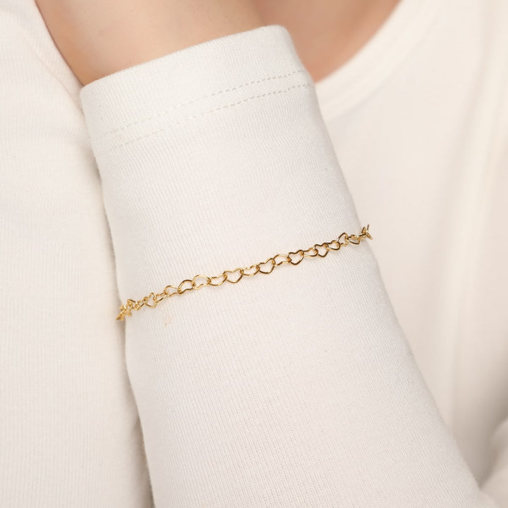 Viele Herzen Armband gold wasserfest Edelstahl