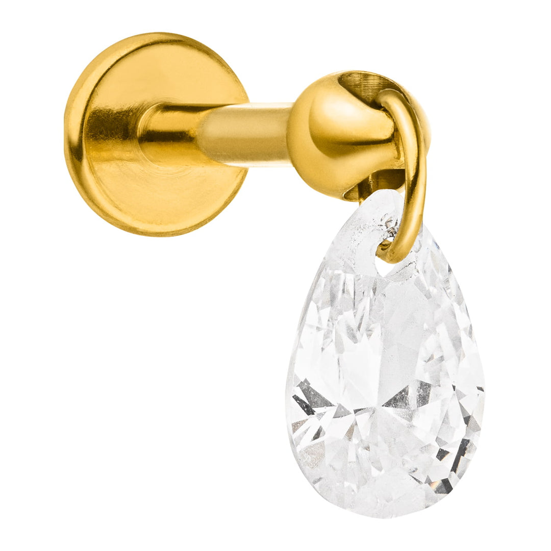 Titan Piercing wasserfest 18K vergoldet Glitzer Anhänger