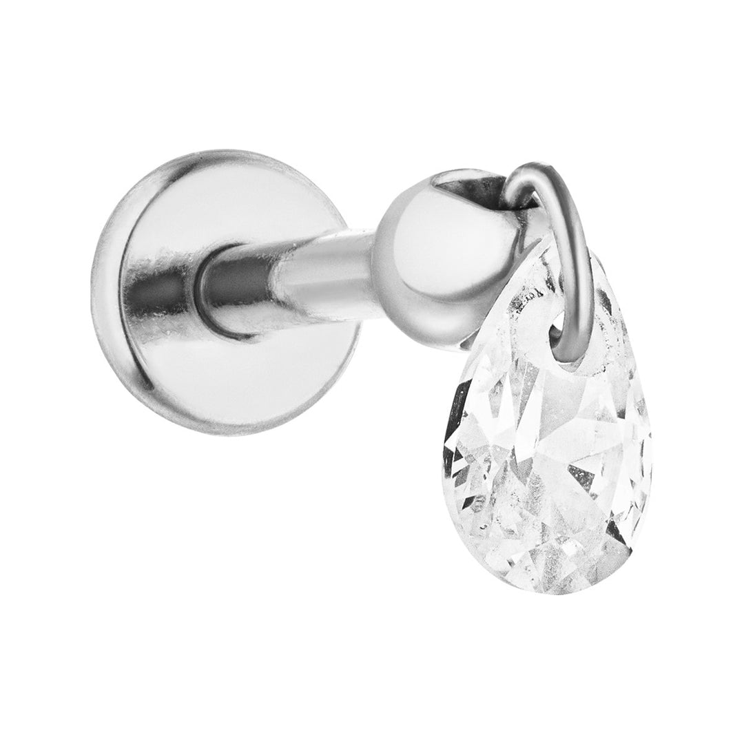 Wasserfestes Piercing Titan Silber Glitzer
