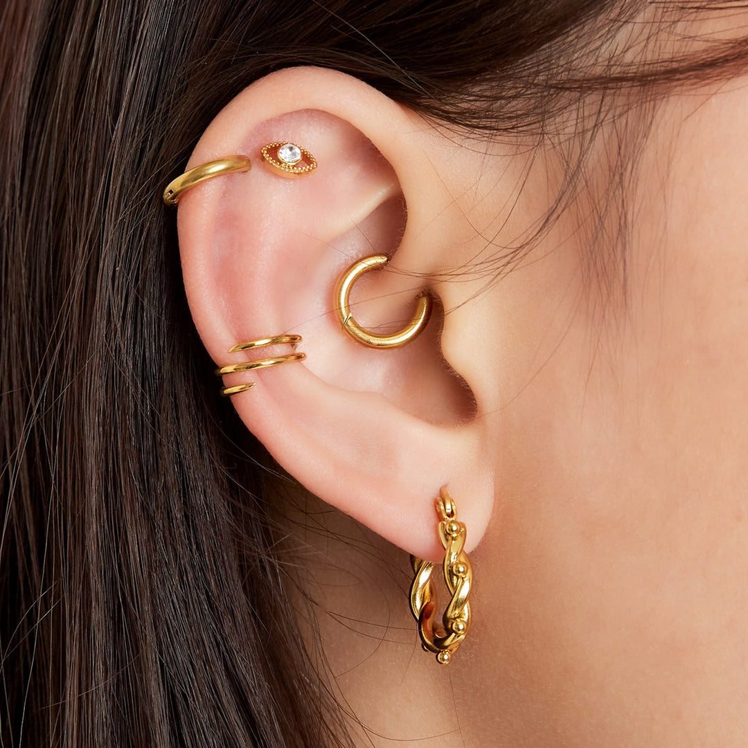Spiralen Ear Cuff Gold Edelstahl Spiralförmig vergoldet