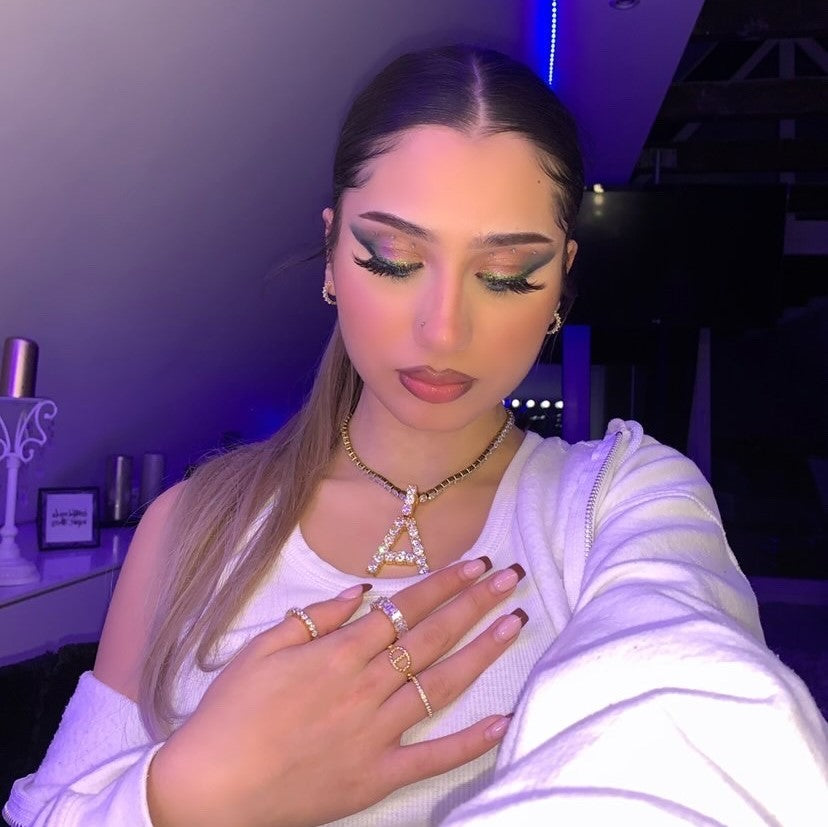 Kette mit Buchstaben Anhänger Iced Out groß